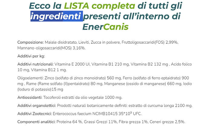 enercanis ingredienti enercanis ingredienti