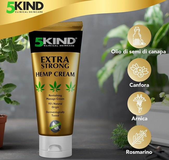 Crema 5kind Alla Canapa Extra Forte benefici Crema 5kind Alla Canapa Extra Forte benefici