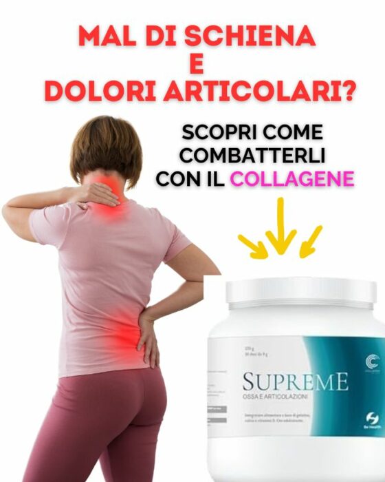 MAL DI SCHIENA E DOLORI ARTICOLARI collagene